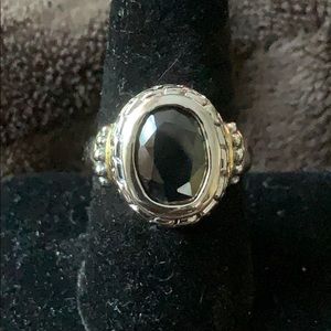 Silver and Gold Onyx Ring